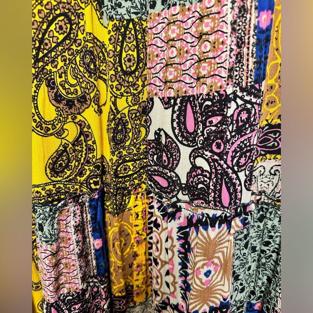 Southern Stitch short sleeve multi color print boho midi dress - Picture 7 of 7